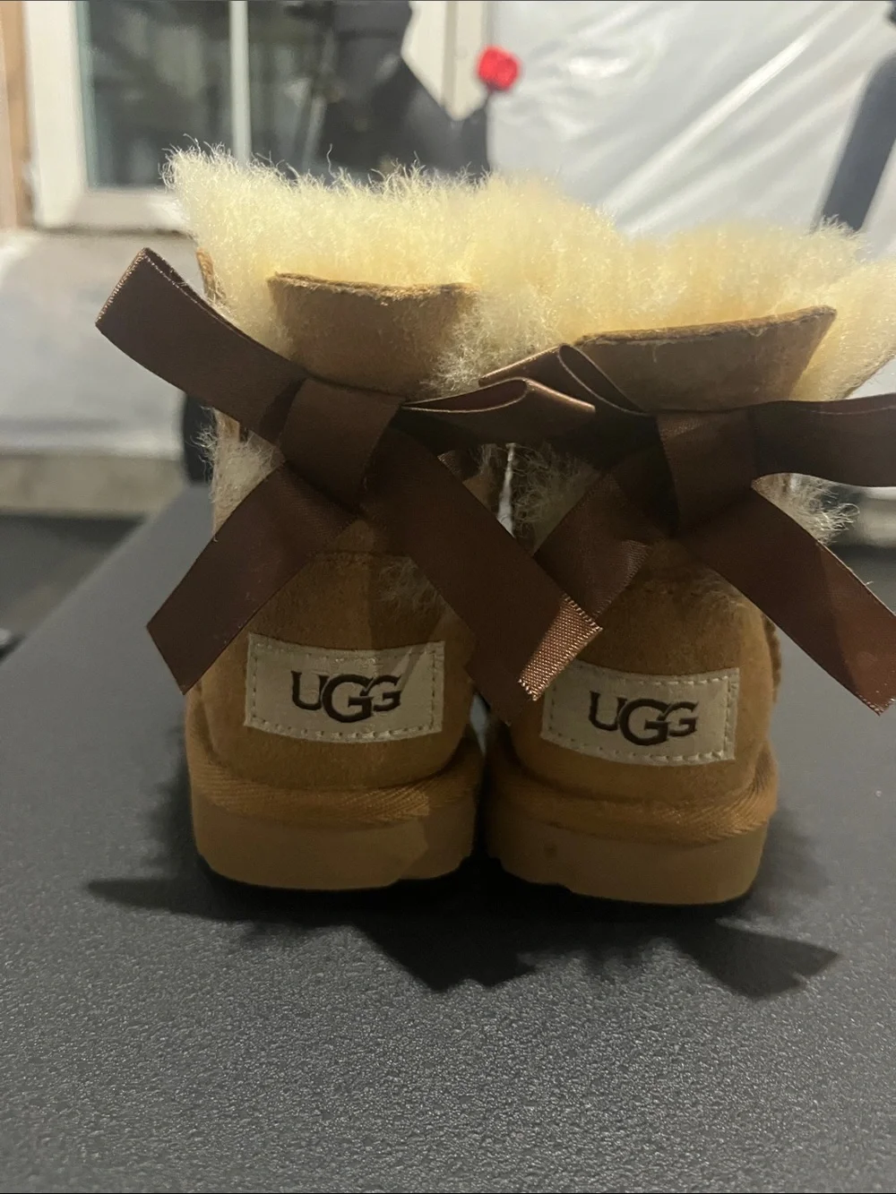 UGG Kids Chestnut Suede Shearling Moccasin Boots